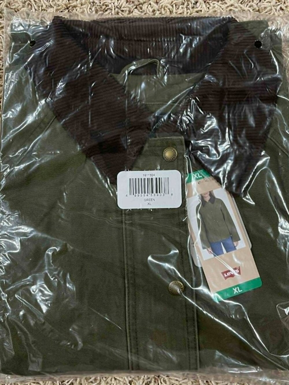 Levi's Women's Shorty Barn Canvas Jacket Green, Size XL (New) - Picture 4 of 16